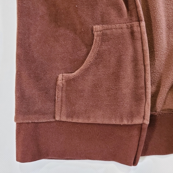 2413 * Sideout Embroidered Rose Velour Zip Jacket Brown Size M (10/12) Y2K - Picture 14 of 14